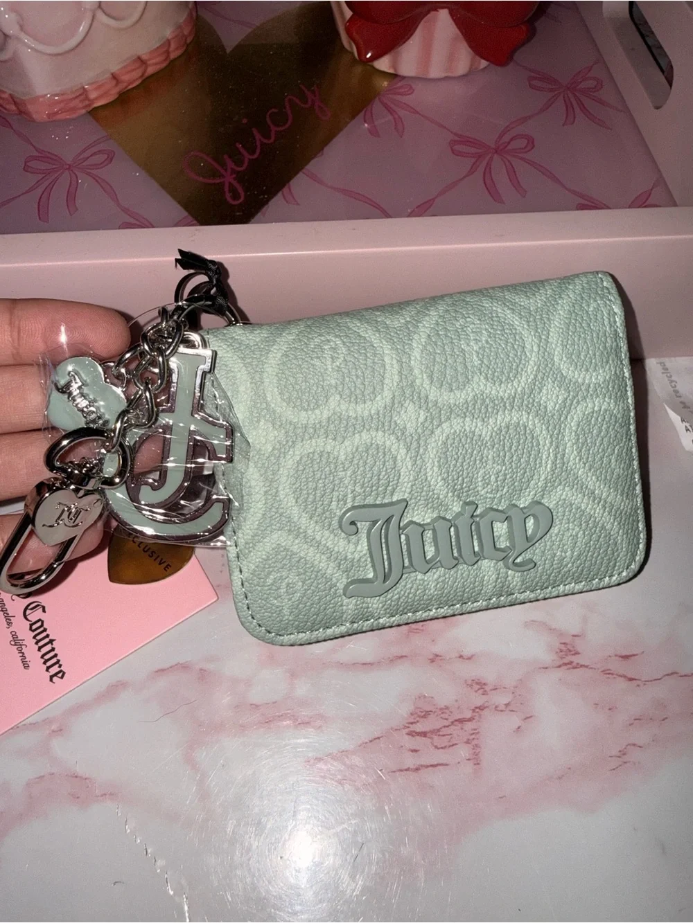 Juicy Couture “The Bubble Pop Dual Sided Card Case” Frosty green
